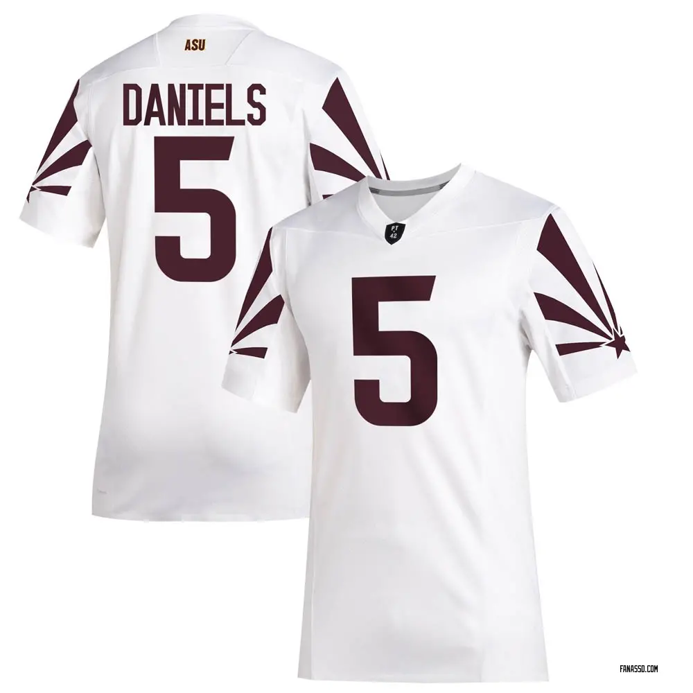 Men's Game Jayden Daniels Arizona State Sun Devils Special Premier Football Jersey - White