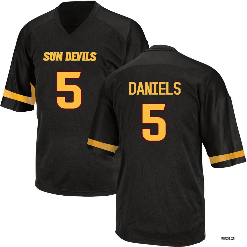 Men's Replica Jayden Daniels Arizona State Sun Devils Football College Jersey - Black